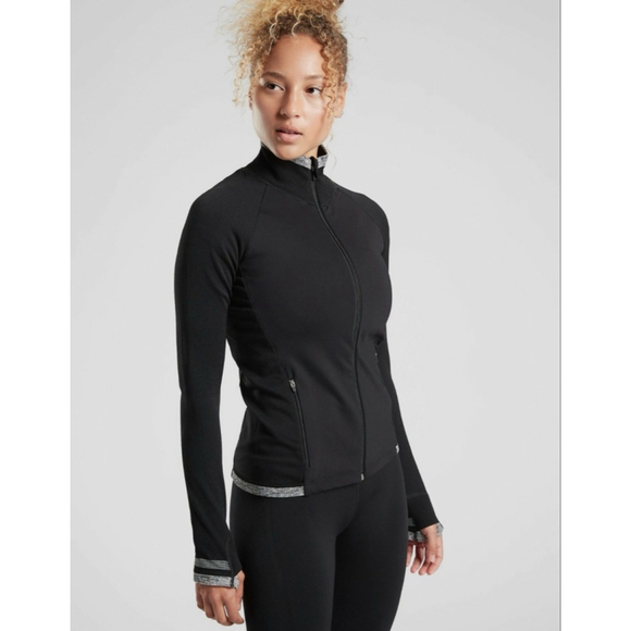 Athleta Jackets & Blazers - NWT Athleta Andes Hybrid Jacket Black size Small Cotton Base Layer anti chafe